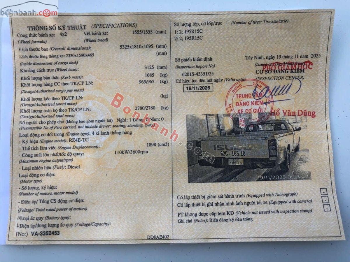 Bán ô tô Isuzu Dmax cabin đơn - 2021 - xe cũ