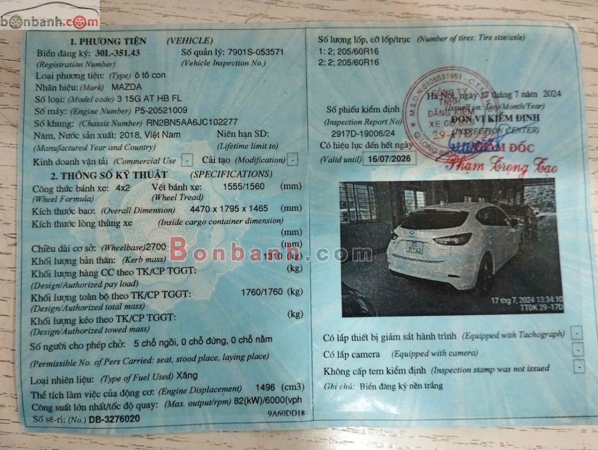 Bán ô tô Mazda 3 1.5 AT - 2018 - xe cũ