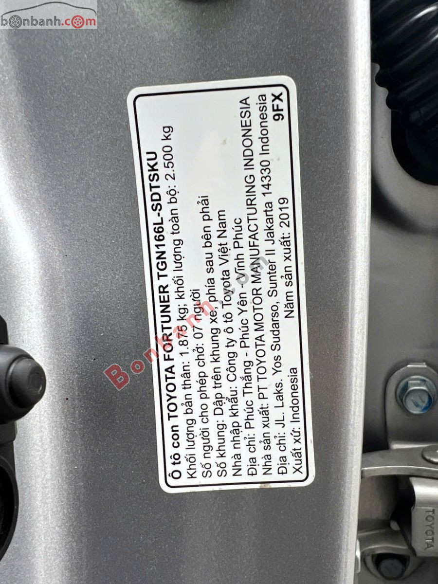 Bán ô tô Toyota Fortuner 2.7V 4x2 AT - 2019 - xe cũ