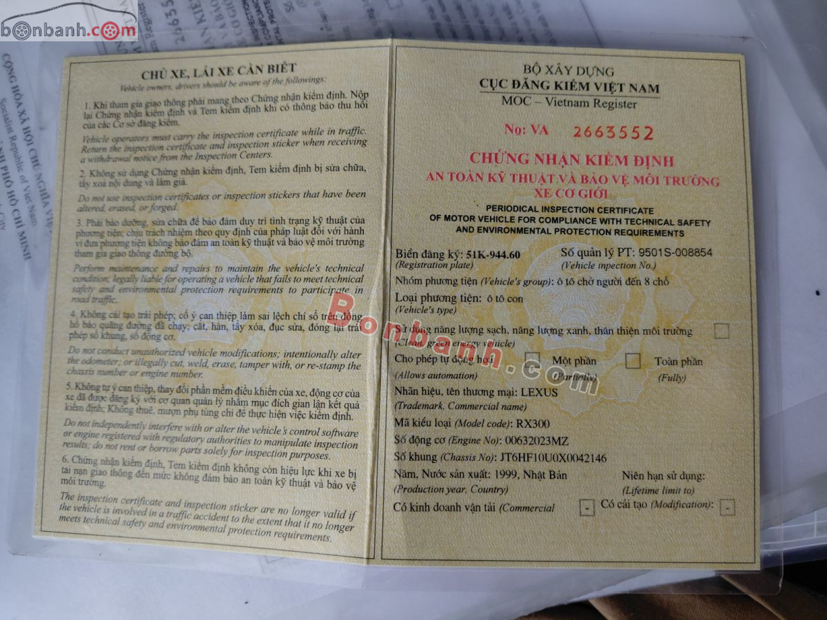 Bán ô tô Lexus RX 300 - 1999 - xe cũ