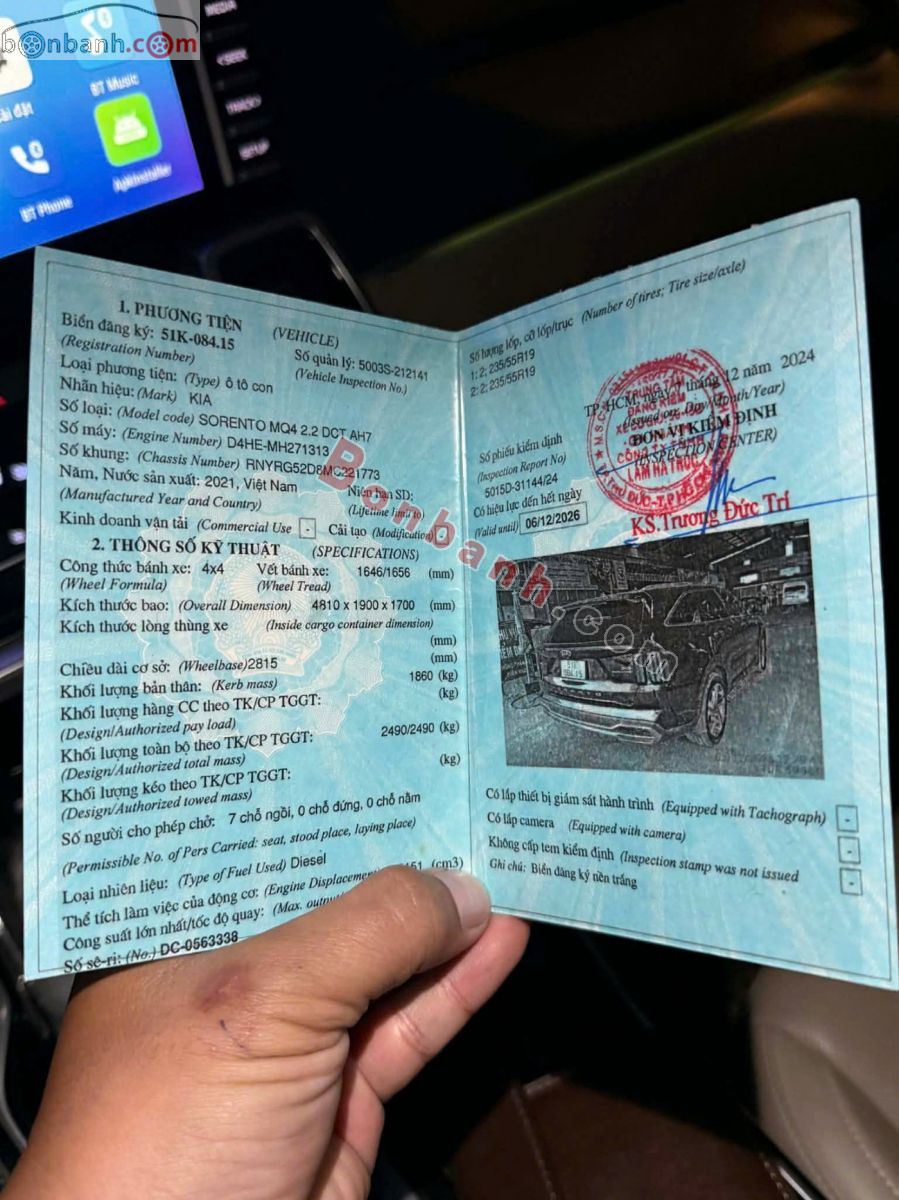 Bán ô tô Kia Sorento Signature 2.2 AT AWD 7S - 2021 - xe cũ