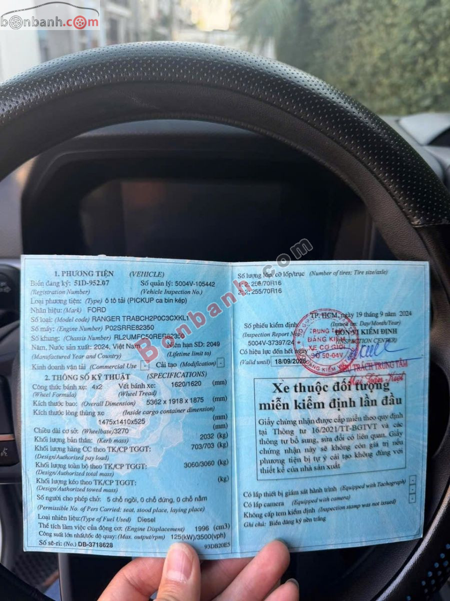 Bán ô tô Ford Ranger XLS 2.0L 4x2 AT - 2024 - xe cũ