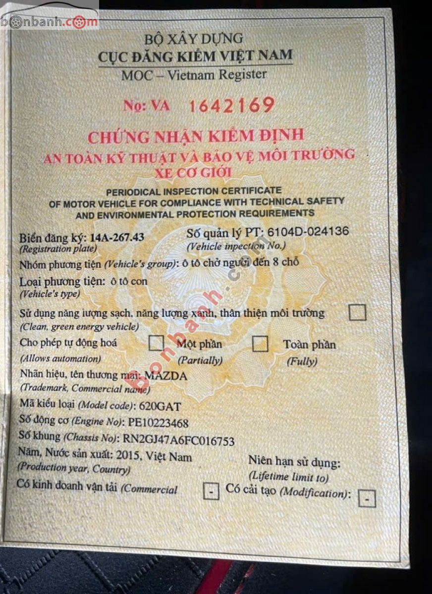 Bán ô tô Mazda 6 2.0 AT - 2015 - xe cũ