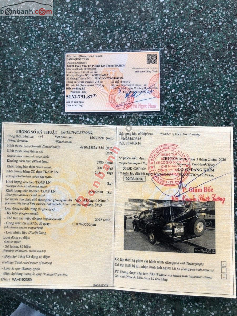 Bán ô tô Mitsubishi Pajero 3.0 - 2004 - xe cũ