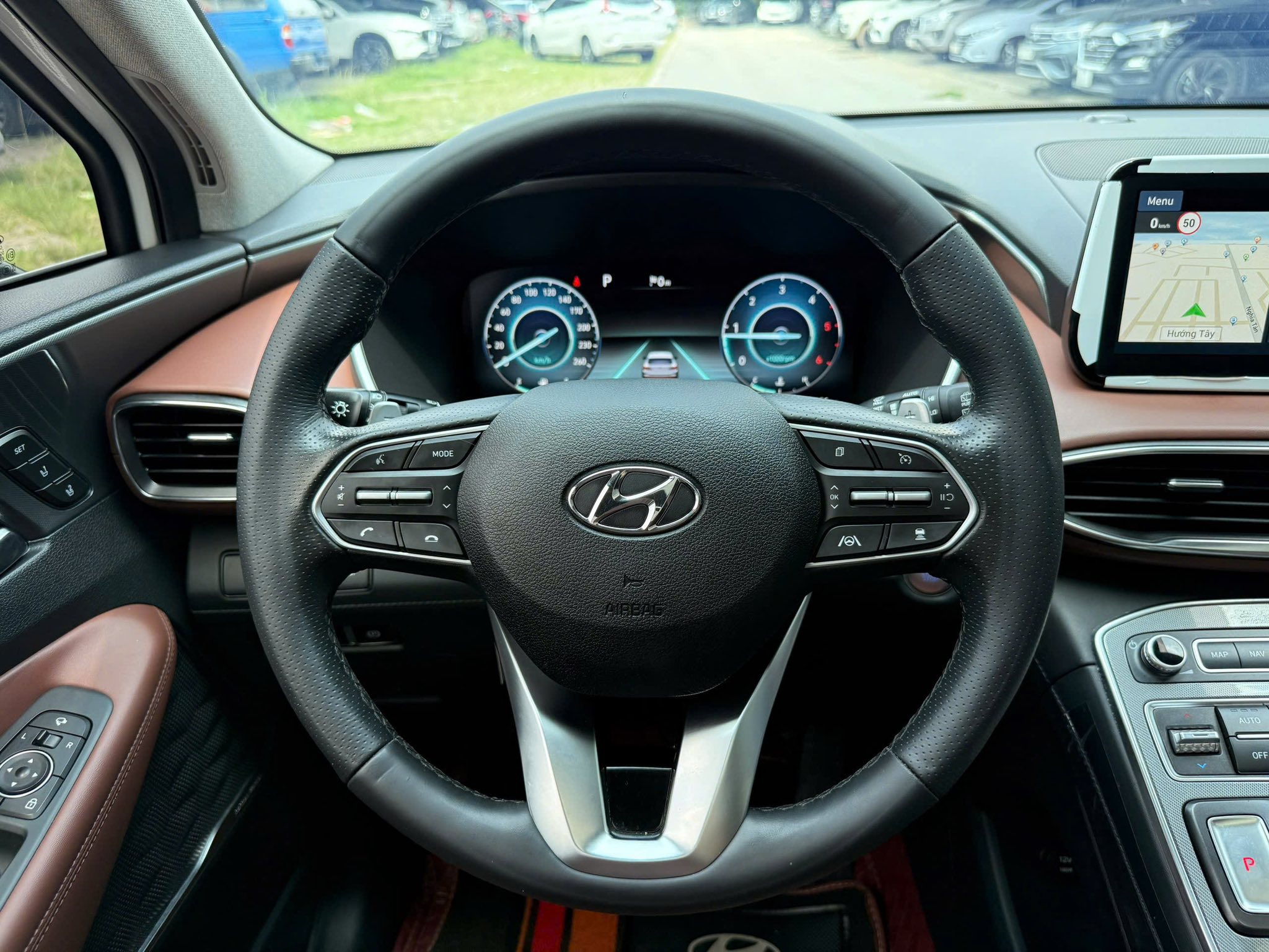 Bán xe Hyundai Santa Fe Cao Cấp 2.2L HTRAC năm 2022, màu trắng, 1.079 tỉ