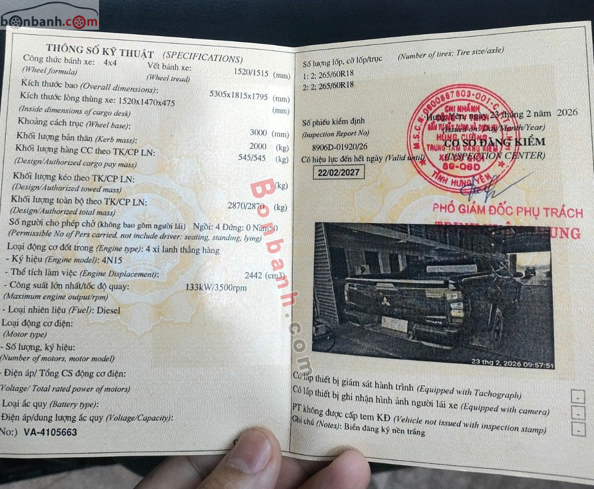 Bán ô tô Mitsubishi Triton Athlete 4x4 AT Mivec - 2021 - xe cũ