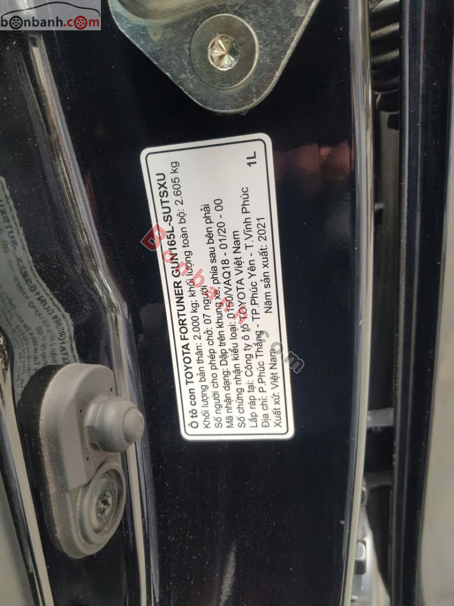 Bán ô tô Toyota Fortuner 2.4G 4x2 AT - 2021 - xe cũ