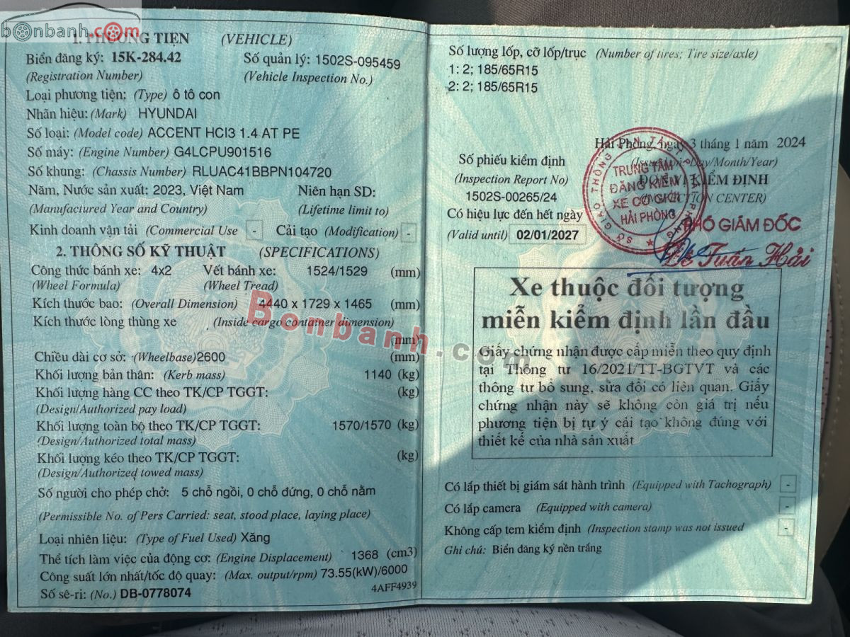 Bán ô tô Hyundai Accent 1.4 AT - 2024 - xe cũ