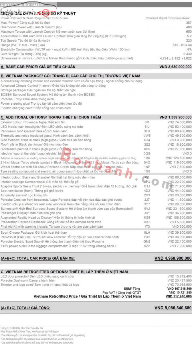 Bán ô tô Porsche Macan 4 EV - 2024 - xe cũ