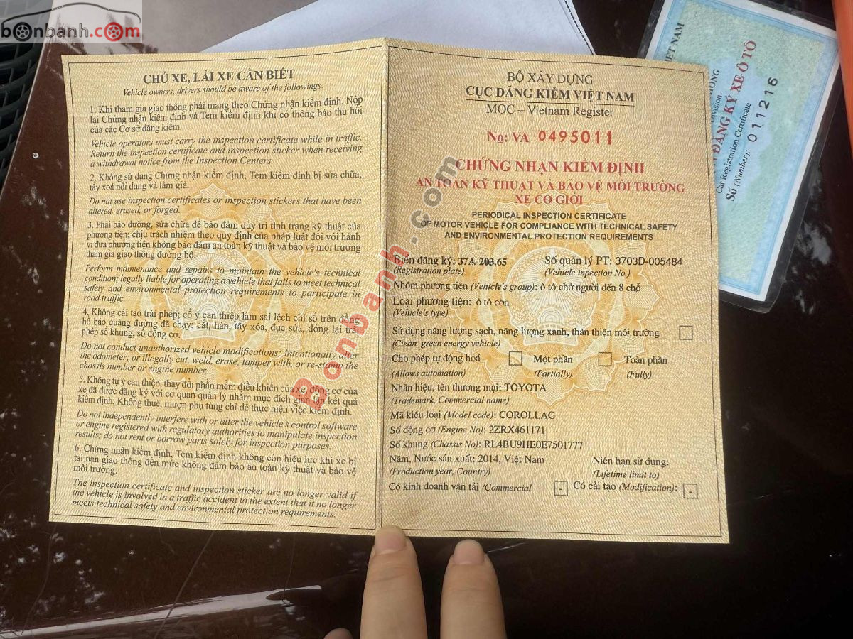 Bán ô tô Toyota Corolla altis 1.8G AT - 2014 - xe cũ