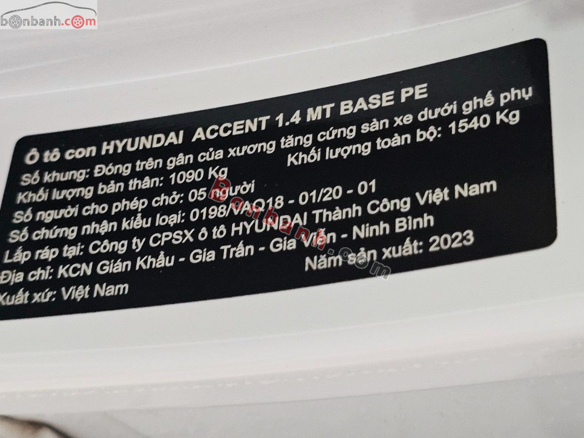 Bán ô tô Hyundai Accent 1.4 MT Tiêu Chuẩn - 2023 - xe cũ