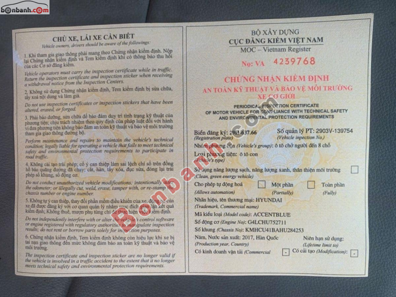 Bán ô tô Hyundai Accent 1.4 MT - 2017 - xe cũ