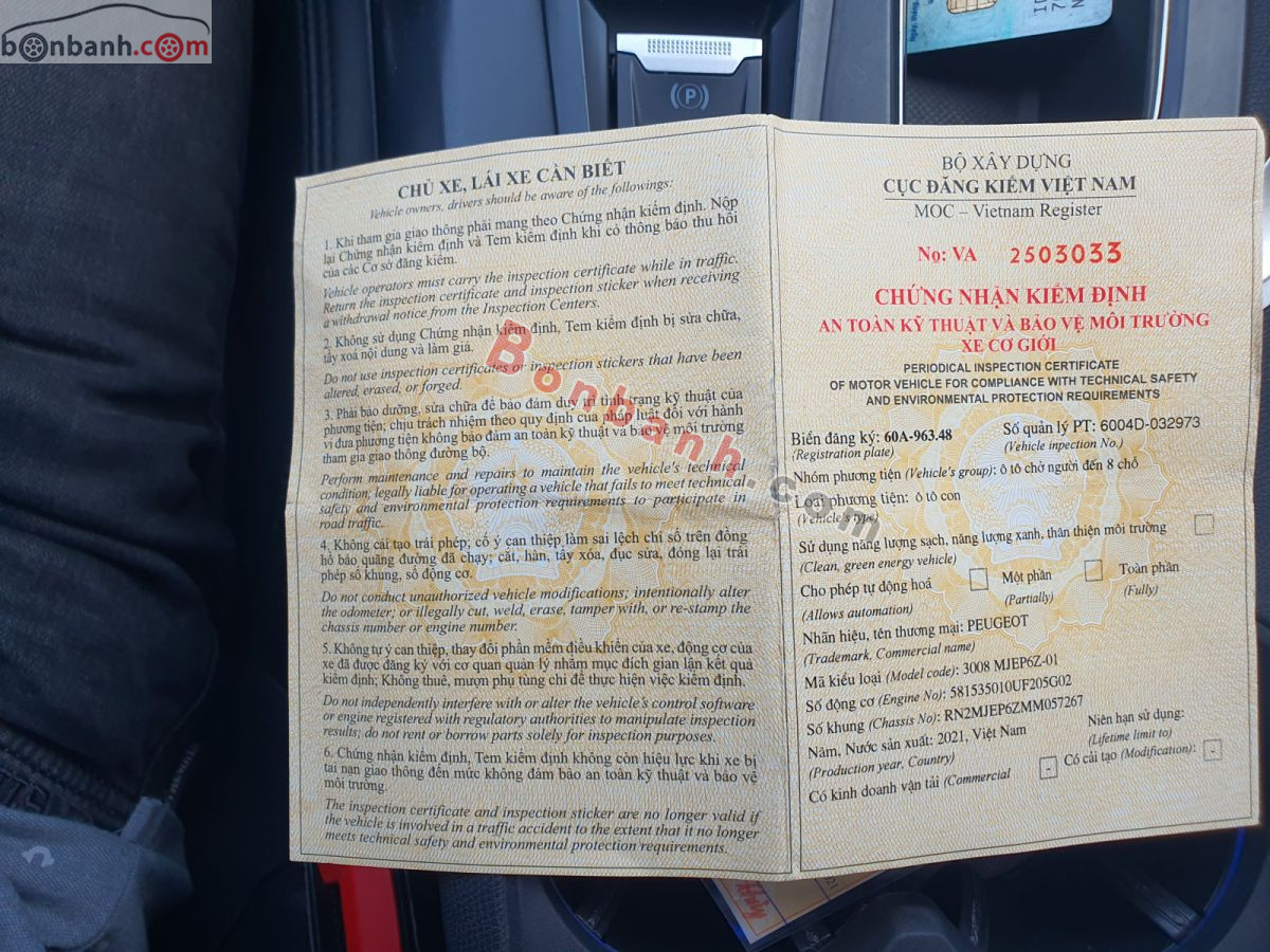 Bán ô tô Peugeot 3008 AL - 2021 - xe cũ
