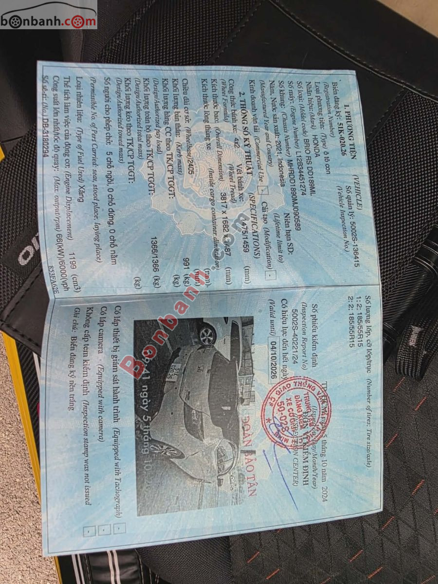 Bán ô tô Honda Brio RS - 2021 - xe cũ