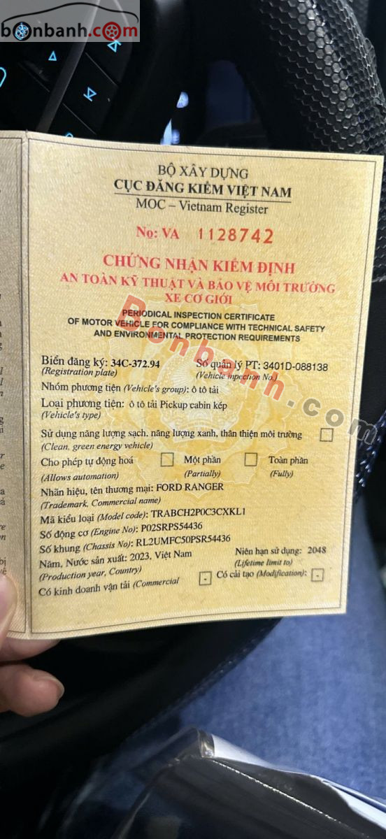 Bán ô tô Ford Ranger XLS 2.0L 4x2 AT - 2023 - xe cũ