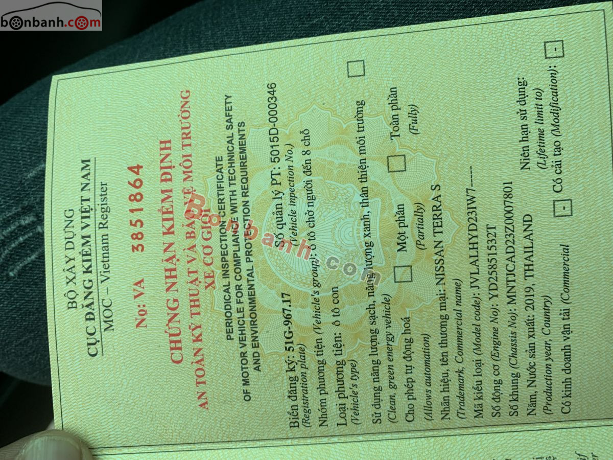 Bán ô tô Nissan Terra S 2.5 MT 2WD - 2019 - xe cũ