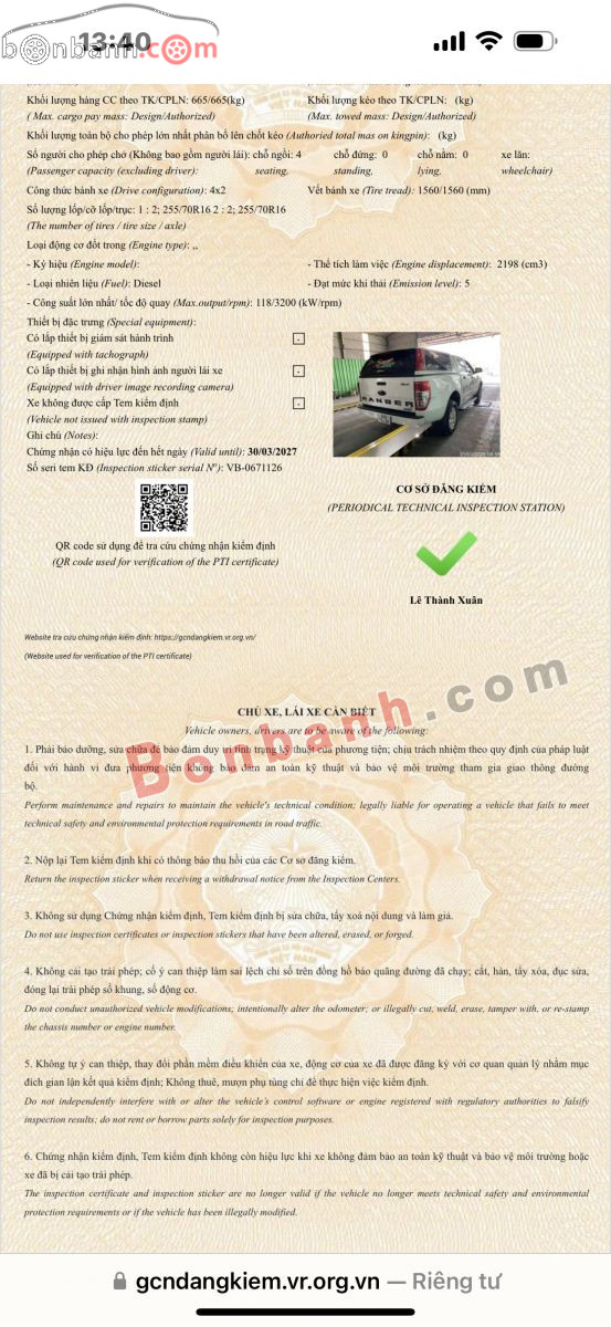 Bán ô tô Ford Ranger XLS 2.2L 4x2 AT - 2022 - xe cũ