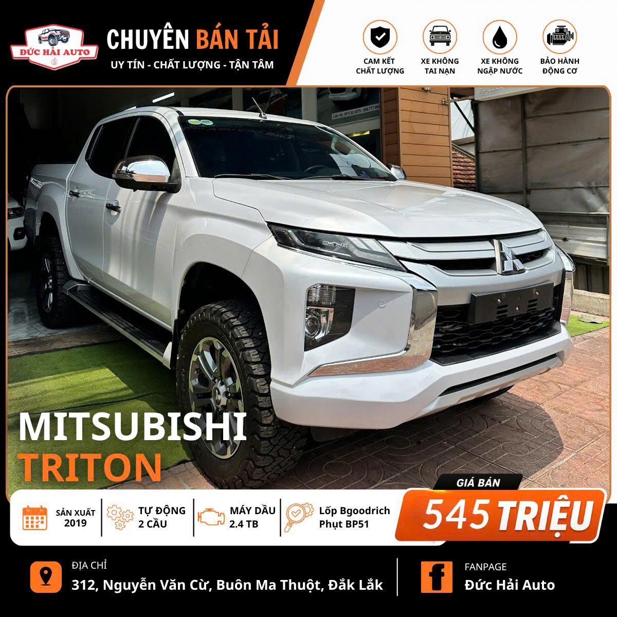 Mitsubishi Triton 2019 – Số Tự Động 2 Cầu