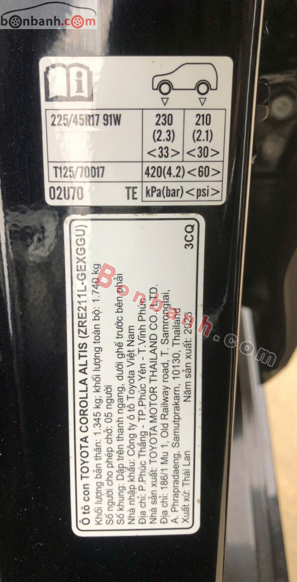 Bán ô tô Toyota Corolla altis 1.8V - 2023 - xe cũ