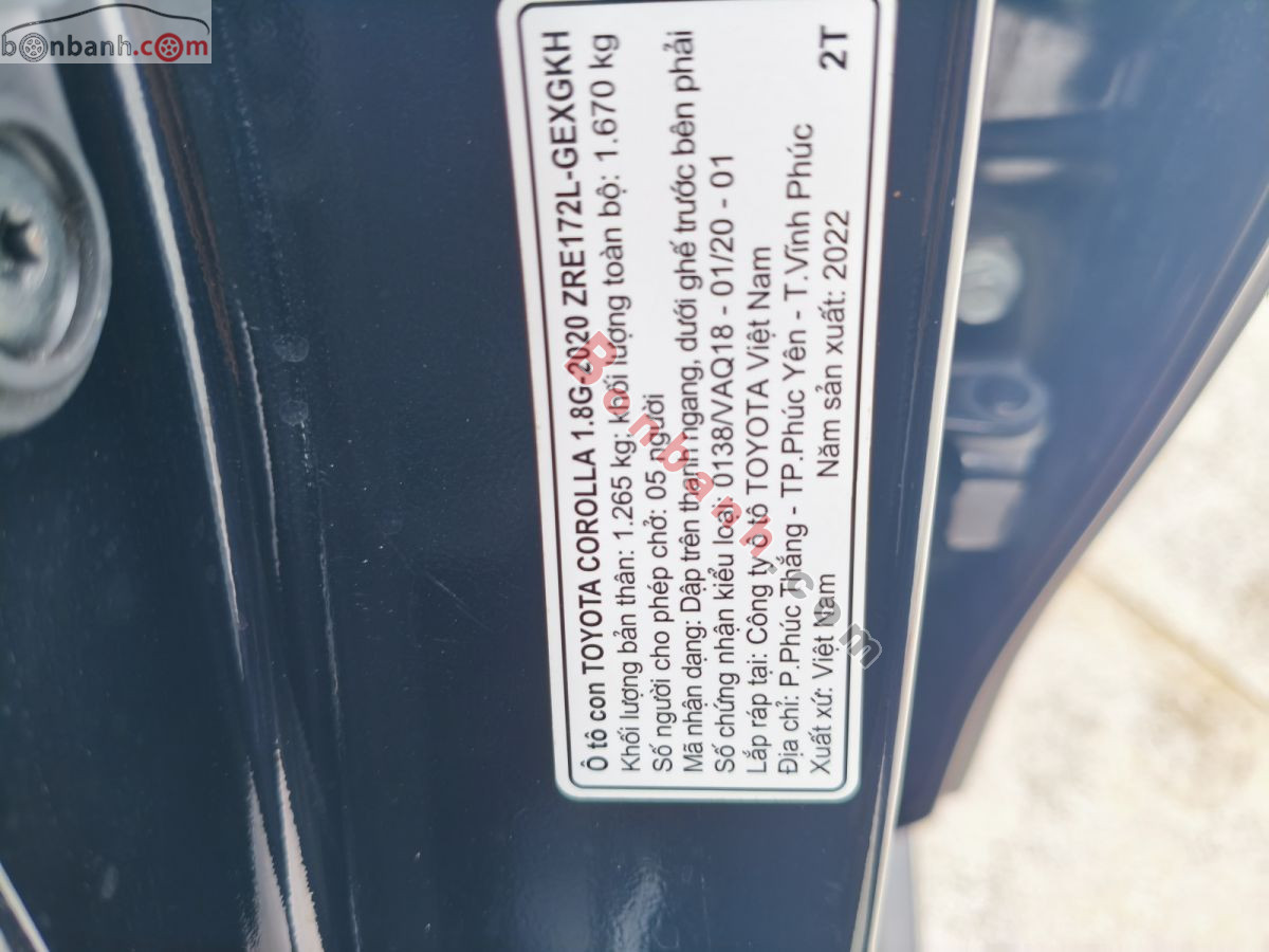 Bán ô tô Toyota Corolla altis 1.8G AT - 2022 - xe cũ