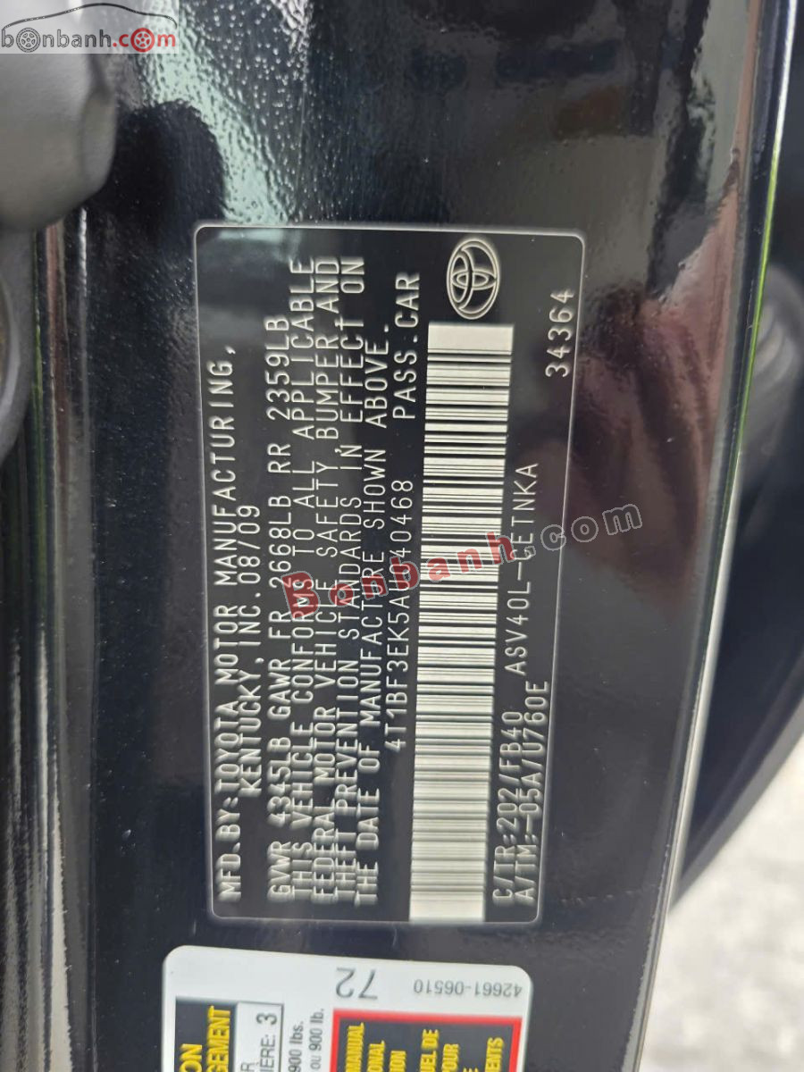 Bán ô tô Toyota Camry LE 2.5 - 2009 - xe cũ