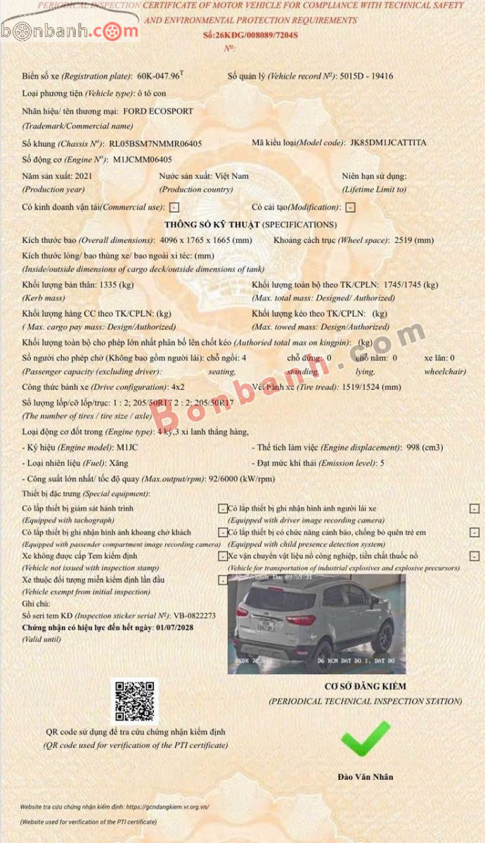 Bán ô tô Ford EcoSport Titanium 1.0 AT - 2021 - xe cũ