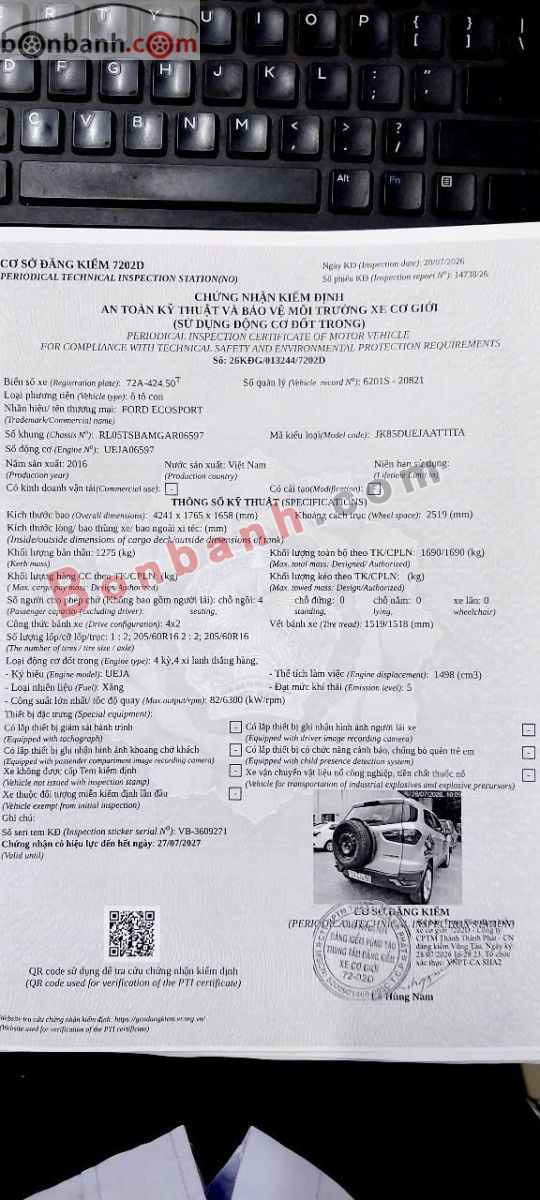 Bán ô tô Ford EcoSport Titanium 1.5L AT - 2016 - xe cũ