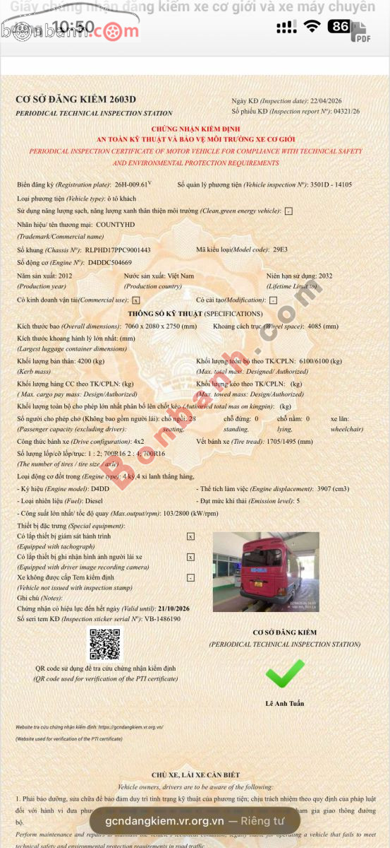 Bán ô tô Hyundai County 3.9L Tiêu chuẩn - 2012 - xe cũ