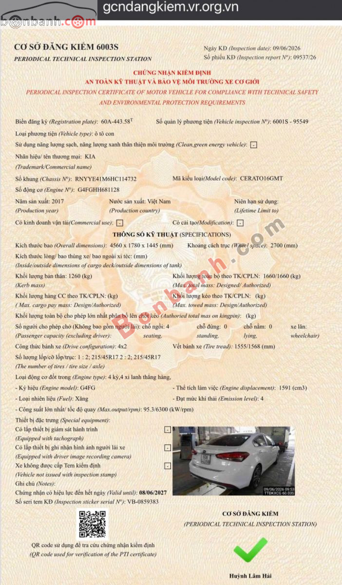 Bán ô tô Kia Cerato 1.6 MT - 2017 - xe cũ