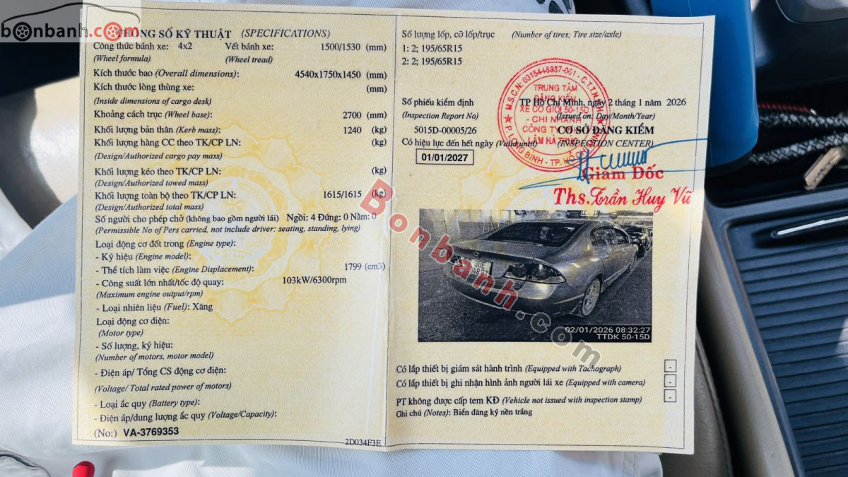 Bán ô tô Honda Civic 1.8 AT - 2008 - xe cũ