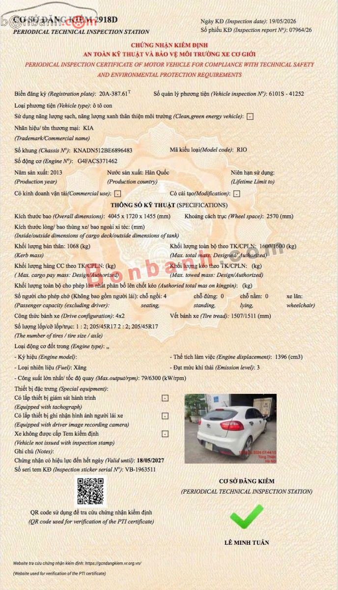 Bán ô tô Kia Rio 1.4 AT - 2013 - xe cũ