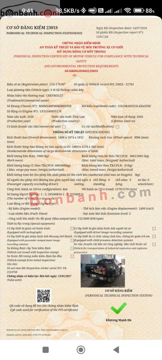 Bán ô tô Chevrolet Colorado High Country 2.5L 4x4 AT - 2018 - xe cũ
